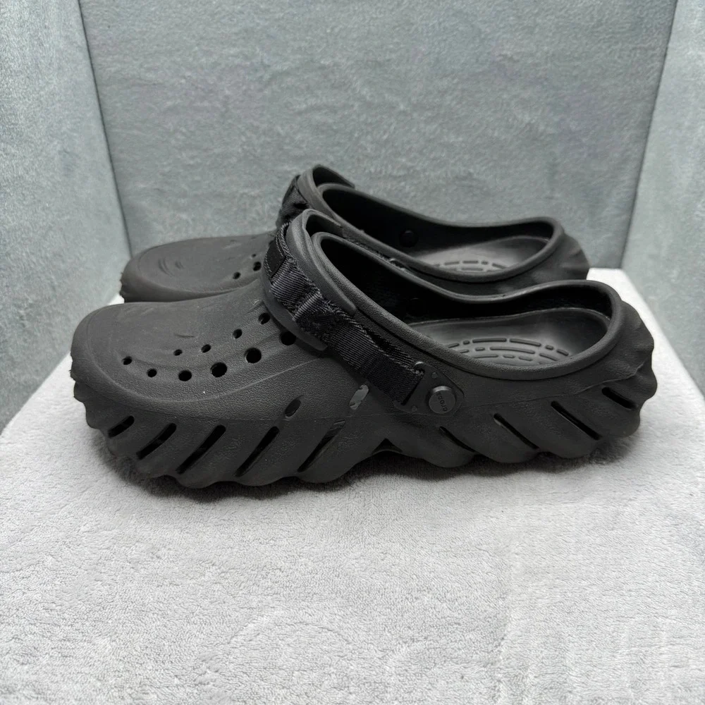 Crocs Echo Clog Black Mens Size 11 Sporty Sculpted Slip On Shoes 207937-001